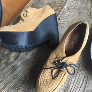 Jeffery Campbell suede  creeper wedges size 10